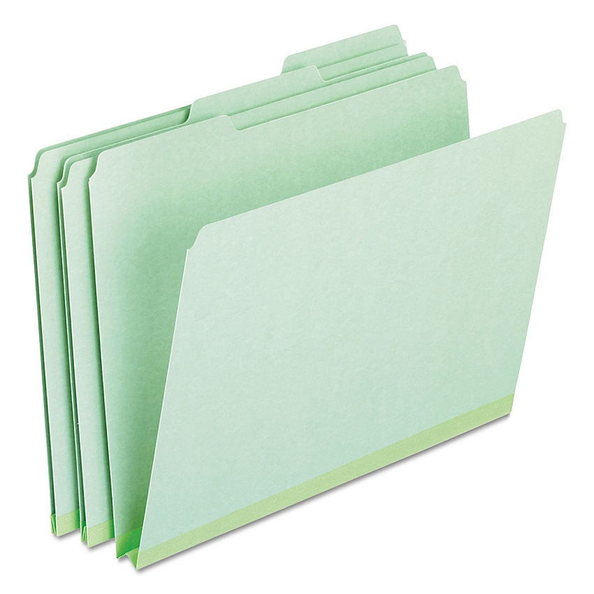 Pendaflex Pressboard Expanding File Folders, 1/3-Cut Tabs: Assorted, Letter Size, 1" Expansion, Green, 25/Box (PFX17167)