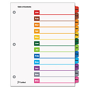 Cardinal OneStep Printable Table of Contents and Dividers, 12-Tab, Jan. to Dec., 11 x 8.5, White, Assorted Tabs, 1 Set (CRD60318)