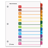Cardinal OneStep Printable Table of Contents and Dividers, 12-Tab, Jan. to Dec., 11 x 8.5, White, Assorted Tabs, 1 Set (CRD60318)