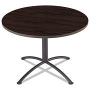 Iceberg iLand Table, Cafe-Height, Round Top, Contoured Edges, 42" Diameter x 29h, Mahogany/Black (69738)