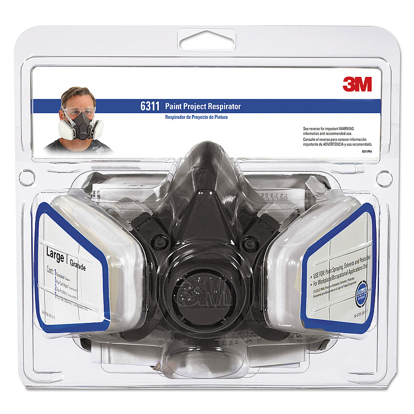 3M Half Facepiece Paint Spray/Pesticide Respirator, Large (MMM6311PA1A)