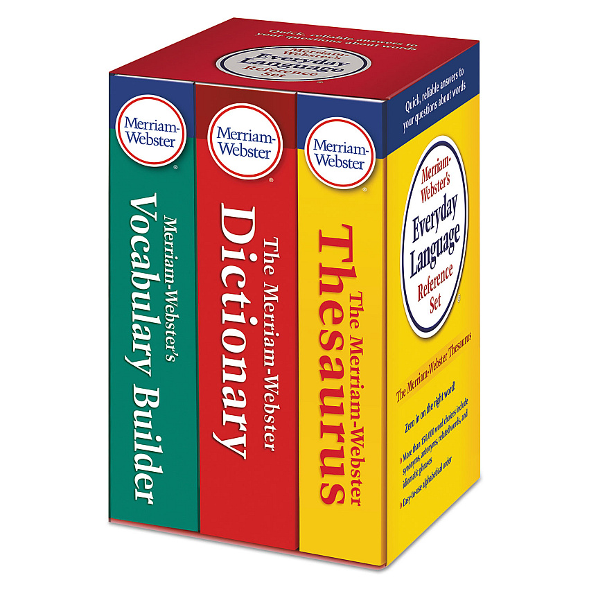 Merriam Webster Everyday Language Reference Set, Dictionary, Thesaurus, Vocabulary Builder (MER3328)
