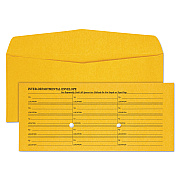 Quality Park Light Brown Fold Flap Kraft Trade Size Interoffice Envelope, One-Sided Box-Style Format, 4.5 x 10.38, Brown Kraft, 500/Box (QUA63262)