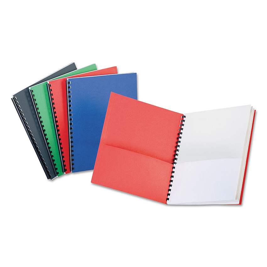 Oxford Eight-Pocket Organizer, Embossed Leather Grain, 11 x 8.5, Assorted Colors with White Pockets (OXF99667)