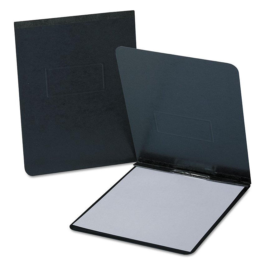 Oxford PressGuard Report Cover with Reinforced Top Hinge, Two-Prong Metal Fastener, 2" Capacity, 8.5 x 11,  Black/Black (OXF71106)