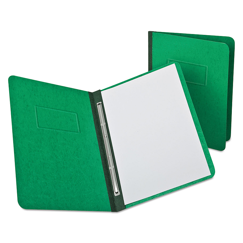 Oxford Heavyweight PressGuard and Pressboard Report Cover w/Reinforced Side Hinge, 2-Prong Fastener, 3" Cap, 8.5 x 11, Light Green (OXF12703)