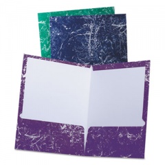 Oxford Marble High Gloss Portfolio, 11 x 8.5, Marble, Charcoal/Green/Navy/Purple, 25/Box (50190)