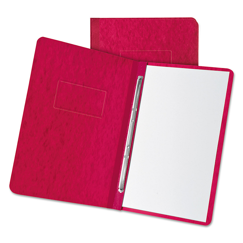Oxford Heavyweight PressGuard and Pressboard Report Cover w/Reinforced Side Hinge, 2-Prong Fastener, 3" Cap, 8.5 x 11, Executive Red (OXF12911)