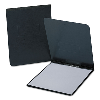 Oxford PressGuard Report Cover with Reinforced Top Hinge, Two-Prong Metal Fastener, 2" Capacity, 8.5 x 14, Black/Black (OXF71606)