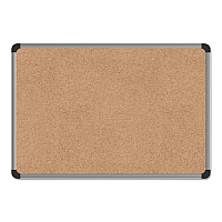 Universal Cork Board with Aluminum Frame, 24 x 18, Tan Surface (UNV43712)