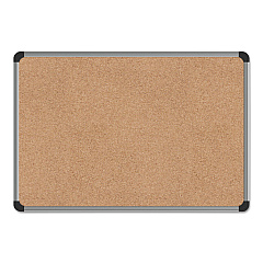 Universal Cork Board with Aluminum Frame, 24 x 18, Tan Surface (UNV43712)