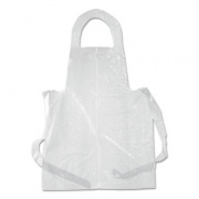 AmerCareRoyal Poly Apron, White, 28 In. X 55 In., 1 Mil., One Size Fits All, 100/pack (DAK2855)