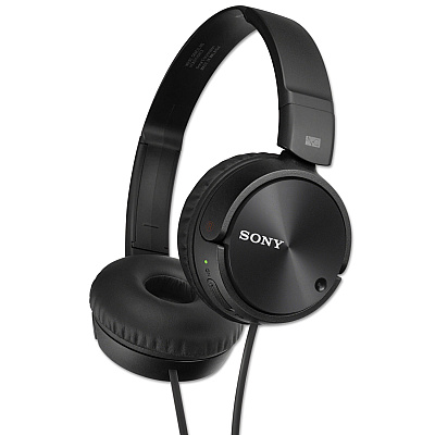 Sony Noise Canceling Headphones, 4 ft Cord, Black (SONMDRZX110NC)