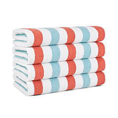 Cabo Cabana Beach Towel 30x70 Orange/blue, Pack Of 4 (PNP-CABOCABANA-OR/BL)