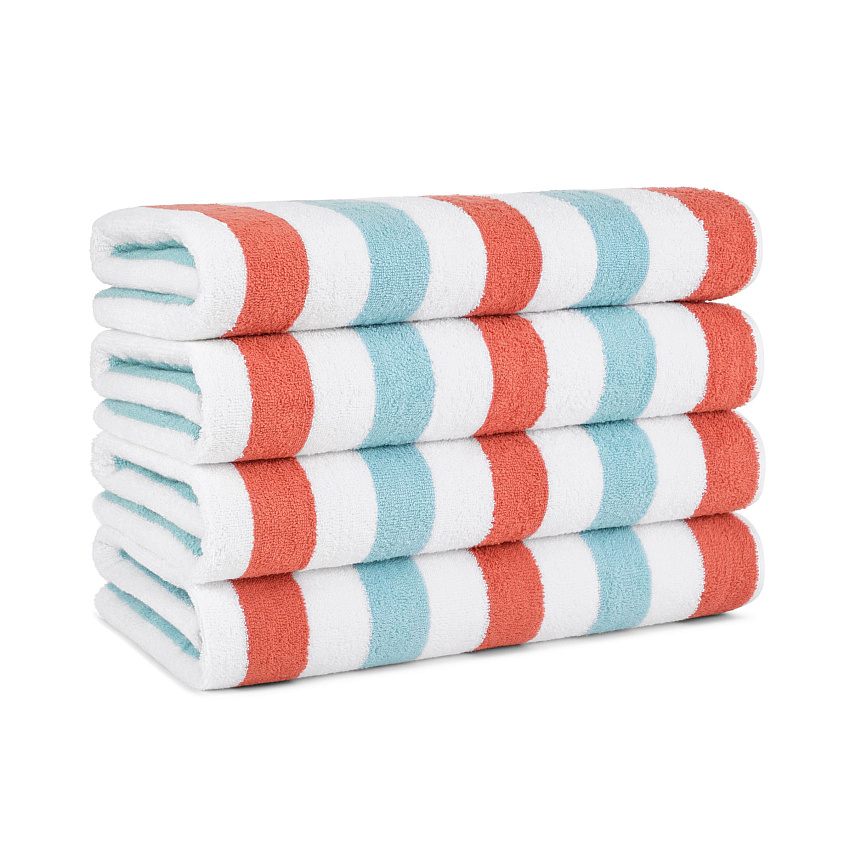 Cabo Cabana Beach Towel 30x70 Orange/blue, Pack Of 4 (PNP-CABOCABANA-OR/BL)