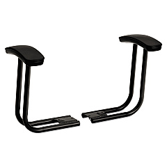 Optional Fixed T-Arms for HON ComforTask Series Swivel Task Chairs, Black, 2/Set (HON5991T)