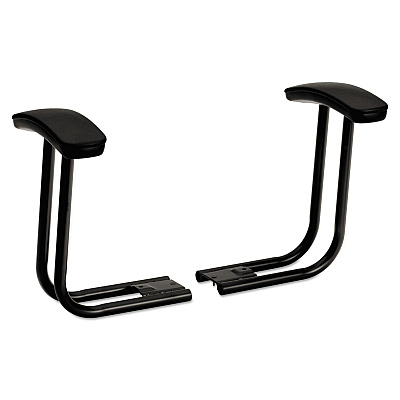 Optional Fixed T-Arms for HON ComforTask Series Swivel Task Chairs, Black, 2/Set (HON5991T)