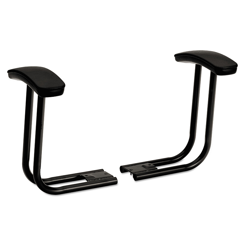 Optional Fixed T-Arms for HON ComforTask Series Swivel Task Chairs, Black, 2/Set (HON5991T)
