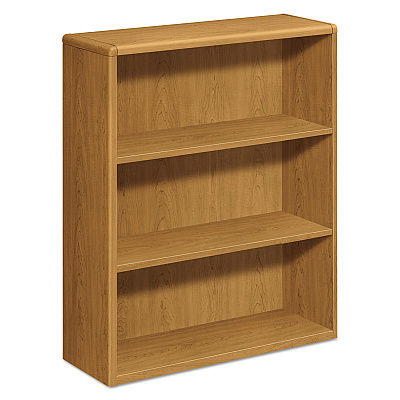 HON 10700 Series Wood Bookcase, Three-Shelf, 36w x 13.13d x 43.38h, Harvest (HON10753CC)