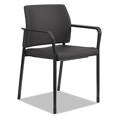 HON Accommodate Series Guest Chair with Arms, Fabric Upholstery, 23.25" x 22.25" x 32", Black Seat/Back, Charblack Legs, 2/Carton (HONSGS6FBC10C)