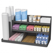 Mind Reader Extra Large Coffee Condiment and Accessory Organizer, 14 Compartment, 24 x 11.8 x 12.5, Black (COMORG02BLK)