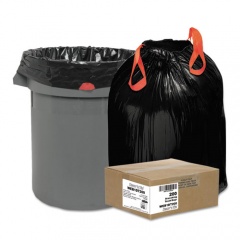 Draw 'n Tie Heavy-Duty Trash Bags, 30 gal, 1.2 mil, 30.5" x 33", Black, 25 Bags/Roll, 8 Rolls/Box (1DT200)