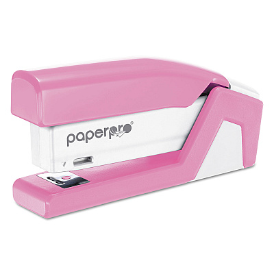 Bostitch InCourage Spring-Powered Compact Stapler with Antimicrobial Protection, 20-Sheet Capacity, Pink/Gray (ACI1588)