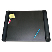 Artistic Executive Desk Pad with Antimicrobial Protection, Leather-Like Side Panels, 24 x 19, Black (AOP413841)
