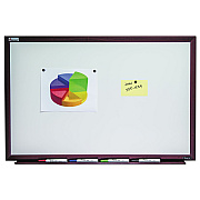 AbilityOne 7110016305171, SKILCRAFT Magnetic Porcelain Dry Erase Board, 48 x 36, White Surface, Brown Mahogany Frame