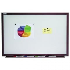 AbilityOne 7110016305171 SKILCRAFT Quartet Magnetic Porcelain Dry Erase Board, 48 x 36, White Surface, Brown Mahogany Frame