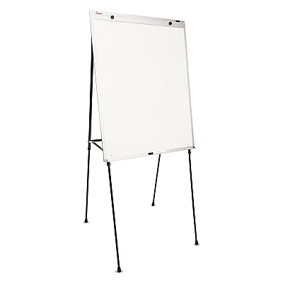 AbilityOne 7520016421219, SKILCRAFT Four-Leg Steel Presentation Easel, 29 x 40, White Surface, Silver/Black Aluminum Frame