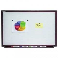 AbilityOne 7110016305170 SKILCRAFT Quartet Magnetic Porcelain Dry Erase Board, 72 x 48, White Surface, Brown Mahogany Frame