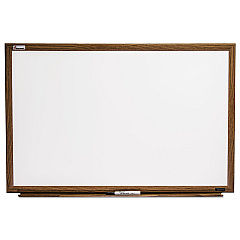 AbilityOne 7110016305158, SKILCRAFT Melamine Dry Erase White Board, 36 x 24, White Surface, Light Brown Oak Frame