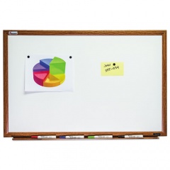 AbilityOne 7110013347079 SKILCRAFT Quartet Magnetic Porcelain Dry Erase Board, 36 x 24, White Surface, Light Brown Oak Frame