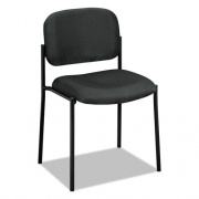 HON VL606 Stacking Guest Chair without Arms, Fabric Upholstery, 21.25" x 21" x 32.75", Charcoal Seat, Charcoal Back, Black Base (VL606VA19)
