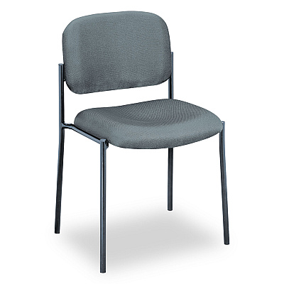 HON VL606 Stacking Guest Chair without Arms, Fabric Upholstery, 21.25" x 21" x 32.75", Charcoal Seat, Charcoal Back, Black Base (BSXVL606VA19)