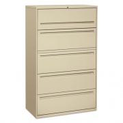 HON Brigade 700 Series Lateral File, 4 Legal/Letter-Size File Drawers, 1 File Shelf, 1 Post Shelf, Putty, 42" x 19.25" x 67" (HON795LL)