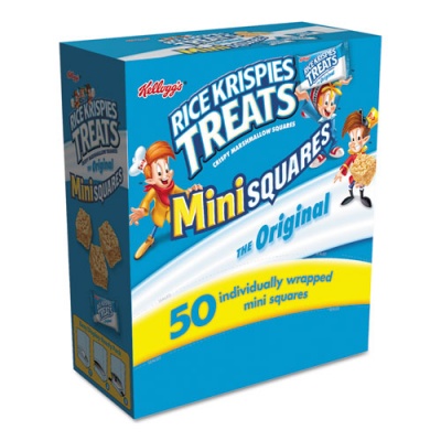 Kellogg's Rice Krispies Treats, Mini Squares, 0.39 oz, 50/Box (12061)