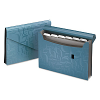 Pendaflex Expanding Poly Files, 3.5" Expansion, 7 Sections, Hook/Loop Closure, 1/6-Cut Tabs, Letter Size, Blue (PFX01158)
