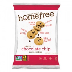 Homefree Gluten Free Chocolate Chip Mini Cookies, 1.1 oz Pack, 30/Carton (01873)