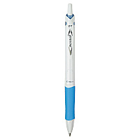 Pilot Acroball PureWhite Advanced Ink Hybrid Gel Pen, Retractable, Fine 0.7 mm, Black Ink, White/Blue Barrel (PIL31850)