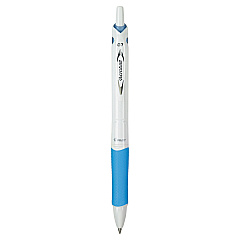 Pilot Acroball PureWhite Advanced Ink Hybrid Gel Pen, Retractable, Fine 0.7 mm, Black Ink, White/Blue Barrel (PIL31850)
