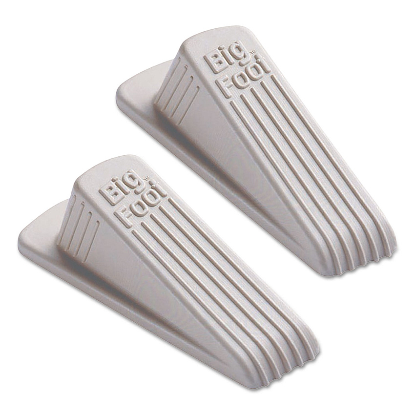 Master Caster Big Foot Doorstop, No Slip Rubber Wedge, 2.25w x 4.75d x 1.25h, Beige, 2/Pack (MAS00975)