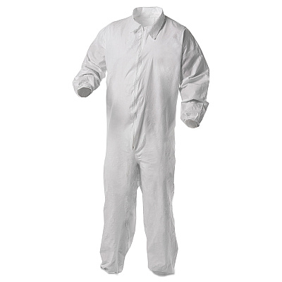 KleenGuard A35 Liquid and Particle Protection Coveralls, Zipper Front, Elastic Wrists and Ankles, X-Large, White, 25/Carton (KCC38929)