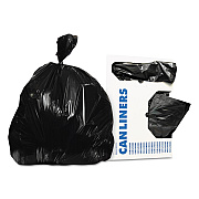 Heritage Linear Low-Density Can Liners, 30 gal, 0.5 mil, 30" x 36", Black, 250/Carton (HERH6036MK)