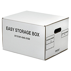 AbilityOne 8115016463158, SKILCRAFT Easy Storage Box, Letter/Legal Files, 14.75" x 12" x 9.5", White, 12/Bundle