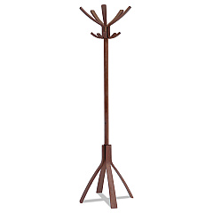 Alba Cafe Wood Coat Stand, Ten Peg/Five Hook, 21.67w x 21.67d x 69.33h, Espresso Brown (ABAPMCAFE)