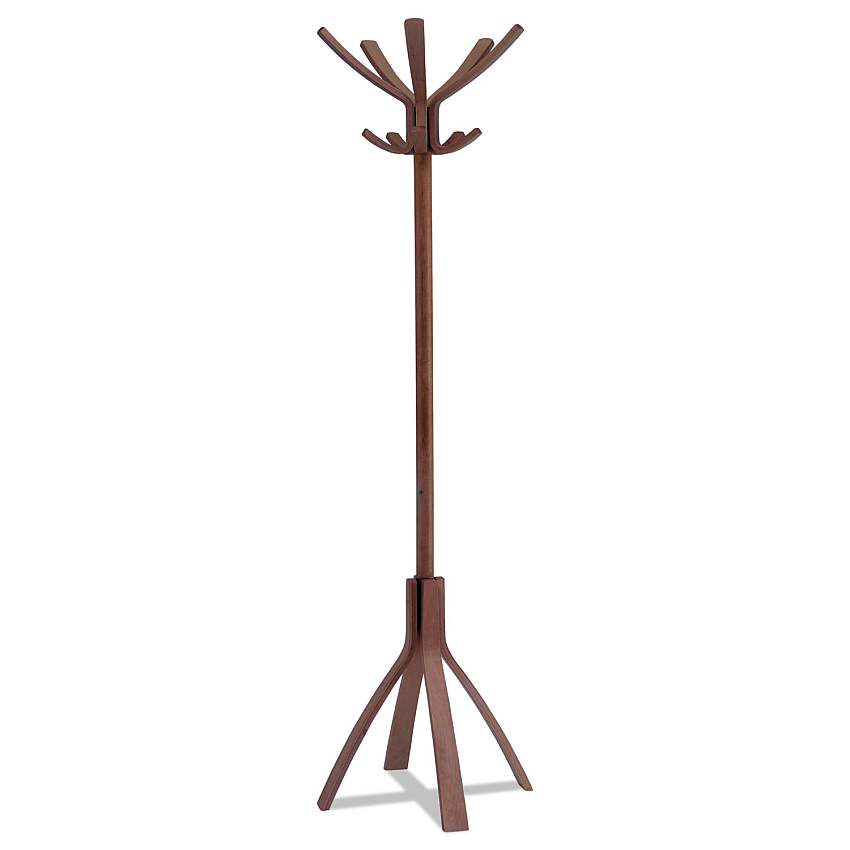 Alba Cafe Wood Coat Stand, Ten Peg/Five Hook, 21.67w x 21.67d x 69.33h, Espresso Brown (ABAPMCAFE)