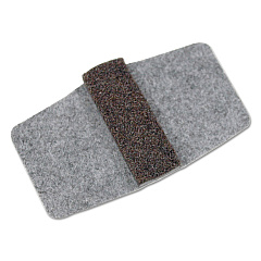 Master Caster Wrap Around Felt Floor Savers, Rectangular, 7.25 x 1 x 8, Gray/Black, 16/Pack (MAS88458)