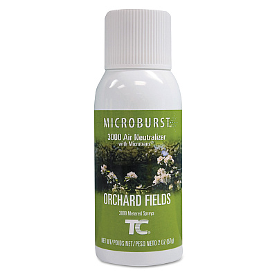 Rubbermaid Commercial Microburst 3000 Refill, Orchard Fields, 2 oz Aerosol Spray, 12/Carton (RCP4012561)